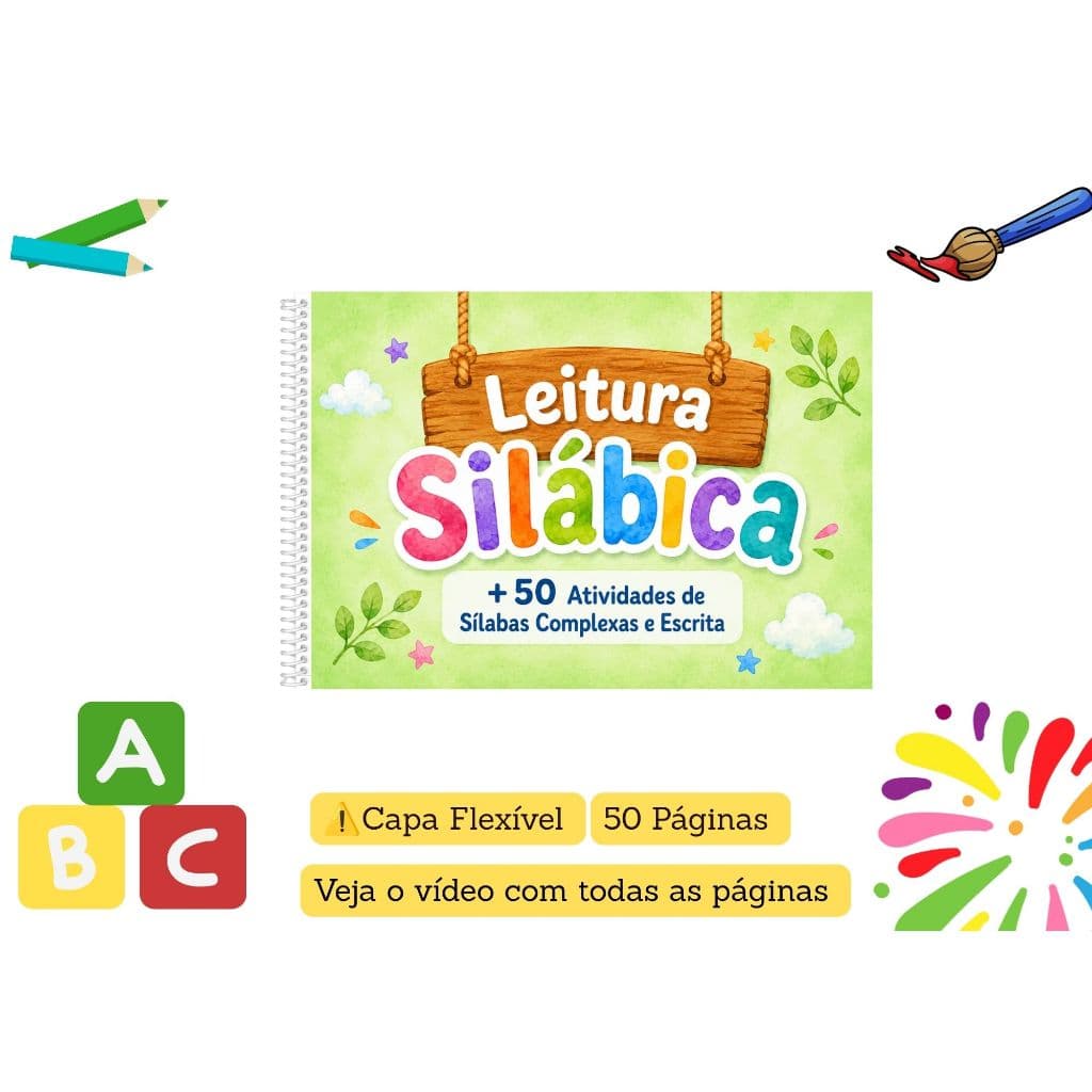 Apostila de Alfabetização Infantil com Atividades de Leitura e Escrita de Sílabas Complexas |50 Páginas #34