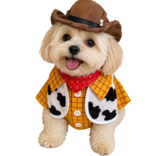 Roupa Woody para cães e gatos - Roupa Pet Woody Toy Storie - Fantasia Pet