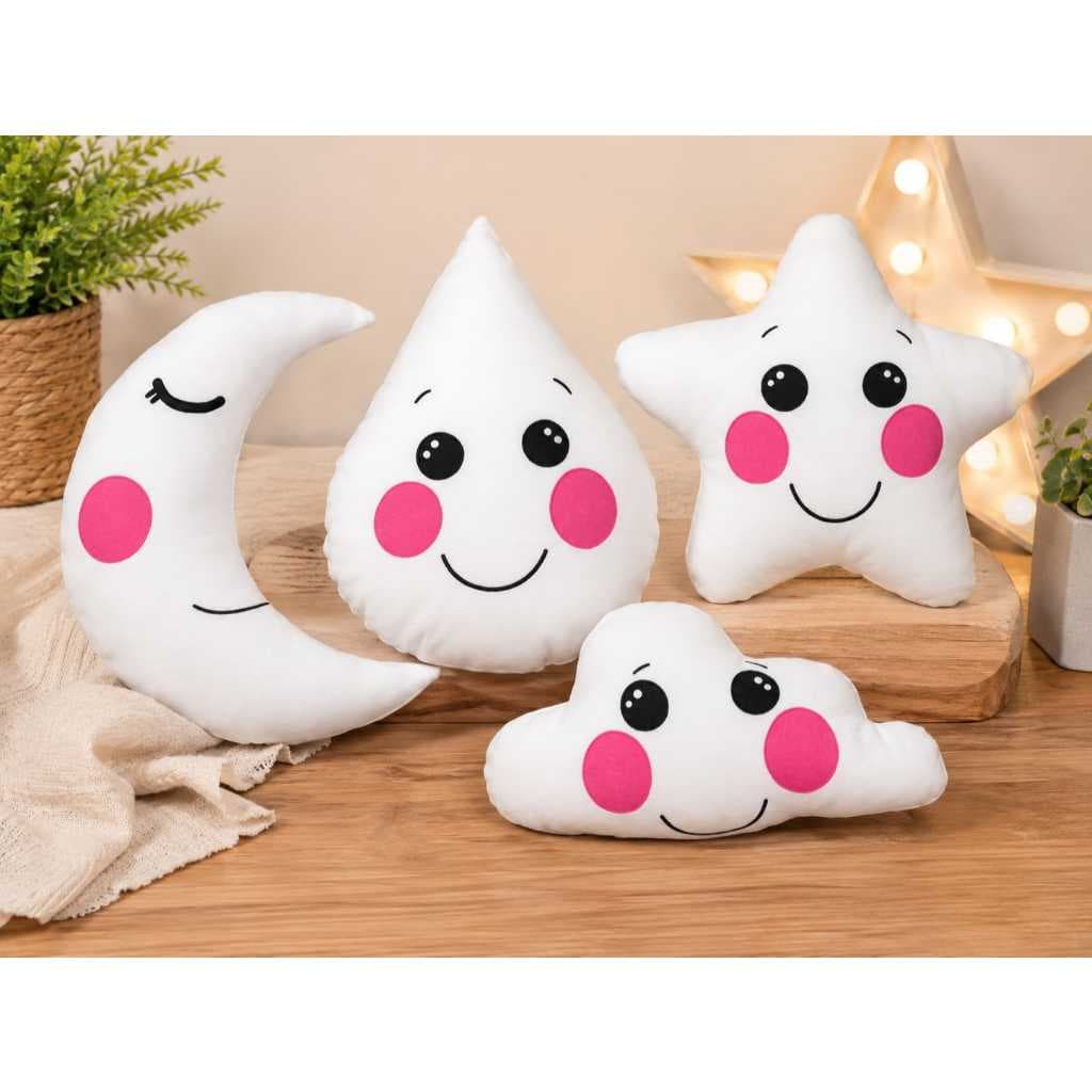 Kit 4 almofadas chuva de amor, estrela, gotinha, lua, nuvem - - almofadas para quarto infantil - almofada decorativa