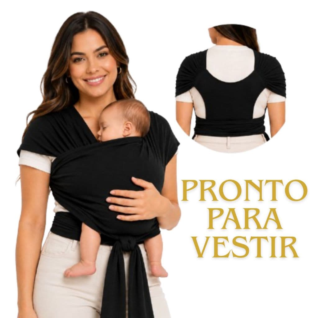 Sling Canguru Para Vestir Premium 100% Algodão Conforto Mãos Livres Bebê Ergonômico