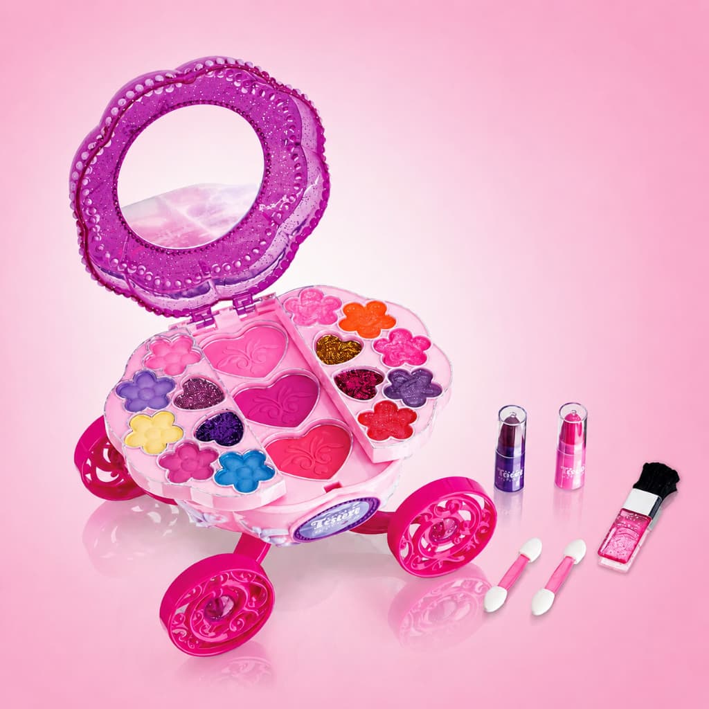 Kit Maquiagem Infantil Sombra Batom Gloss Blush Maleta Princess