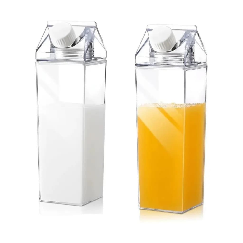 Garrafa Acrílica 1l 500ml Organizador Geladeira Transparente Caixa de Leite Suco Iogurte
