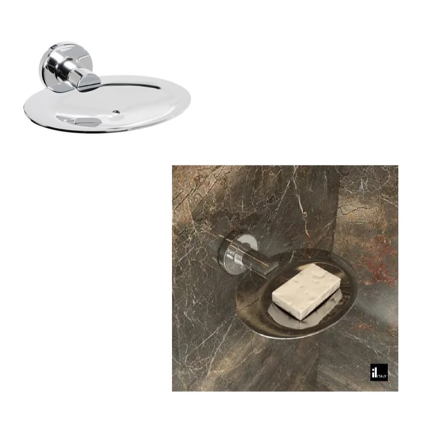 Saboneteira de Parede Italy Line Bridi Latão para Banheiro Lavabo Box
