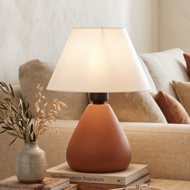 Abajur Luminária de Cerâmica Gota Bivolt Com Cúpula para Decoração Quarto Sala Escritório