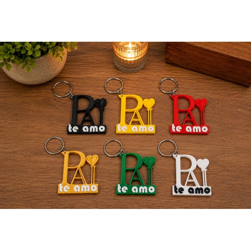 Chaveiro Pai Personalizado 3D “Te Amo” | Presente Dia dos Pais | Cores diversas | Lembrancinha para P