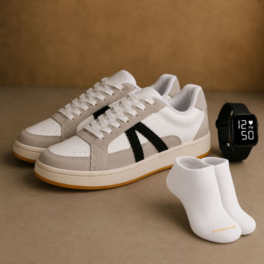 Tenis Feminino Masculino Casual Confortavel + Relógio Digital + Meia