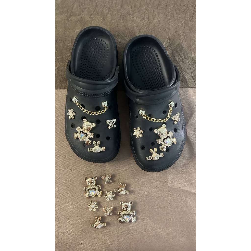 Babuche Feminino EVA Urso Leve Confortavel Antiderrapante Com Acessorios Decorativos Chamrs Sandalia Casual Macia