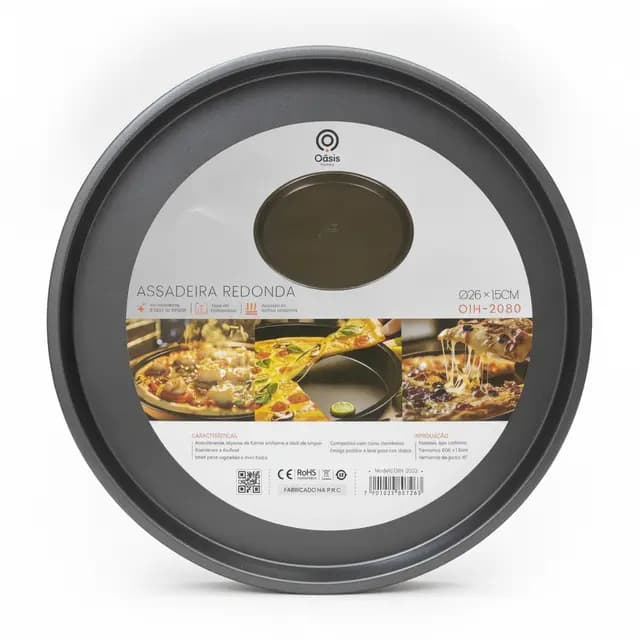 Assadeira Redonda Antiaderente para Pizza e Bolo 26 cm