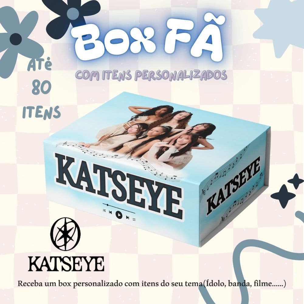 Box Sou fã - KIT FÃ KATSEYE - Itens Personalizados - Até 80 itens - Caneca - Poster - Photocard