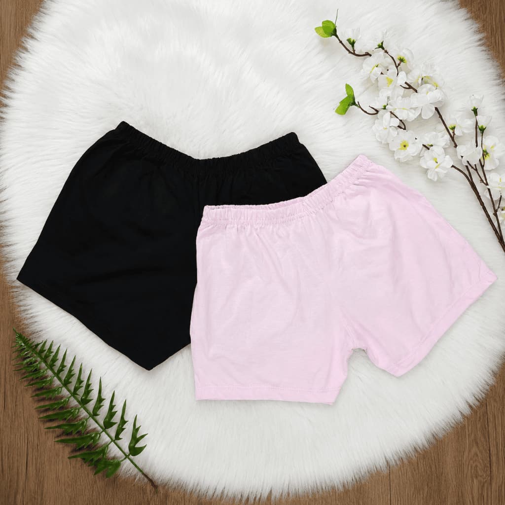 Kit 2 Shorts Femininos em Malha Confortável com Cintura Alta - Moda Casual e Versátil