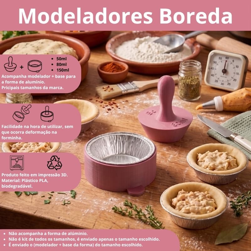 MODELADOR EMPADINHA + BASE - FORMAS BOREDA
