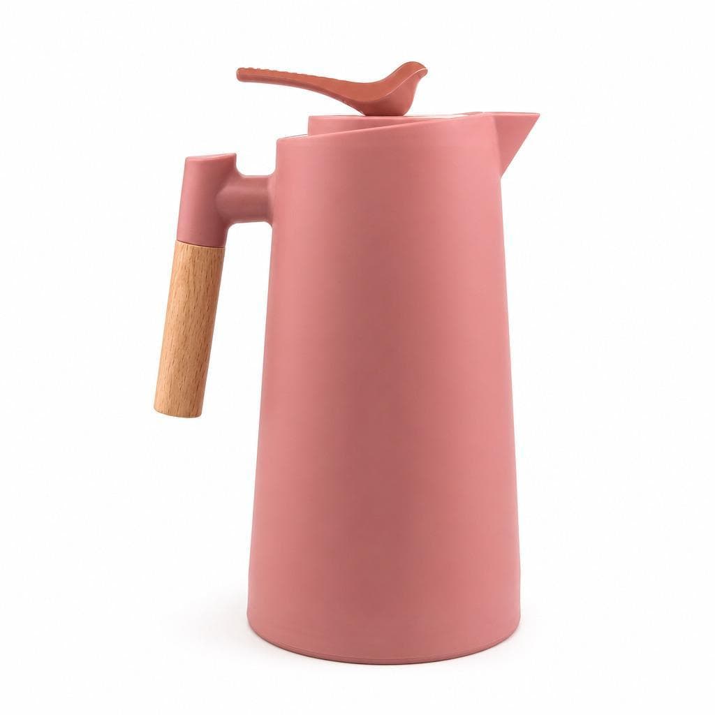 Garrafa Térmica Bird Belakaza 1L Rosé com Cabo de Madeira para Café e Bebidas Quentes ou Frias