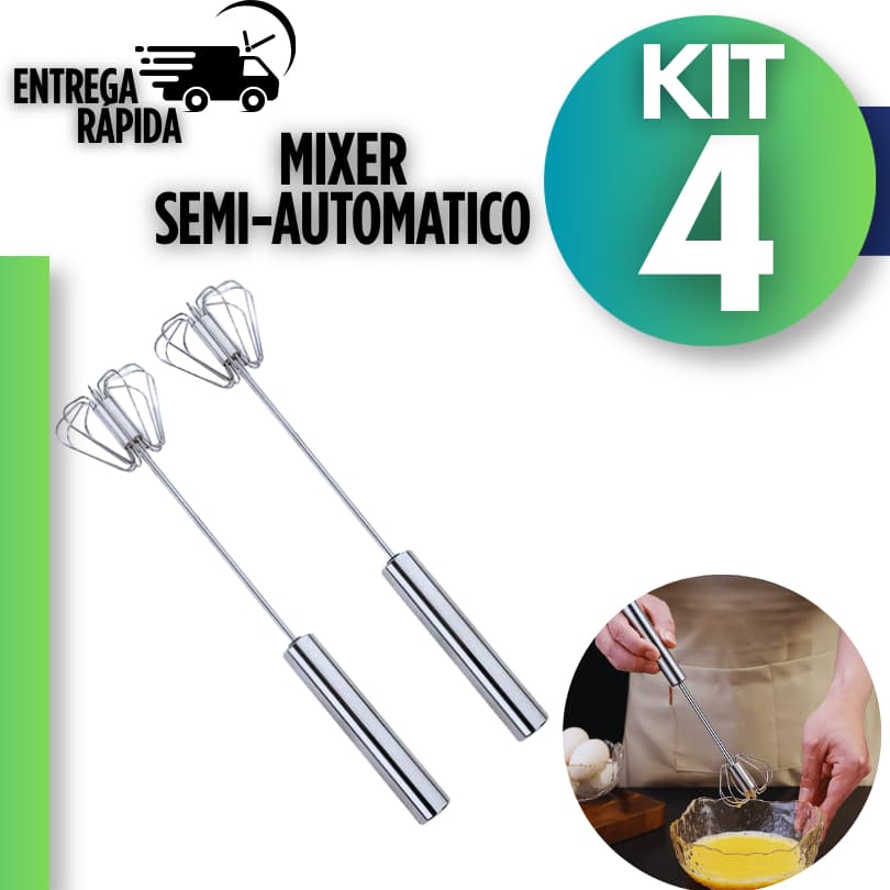 Mixer Manual Semi Automático Batedor de Ovos Profissional Prático Cozinha