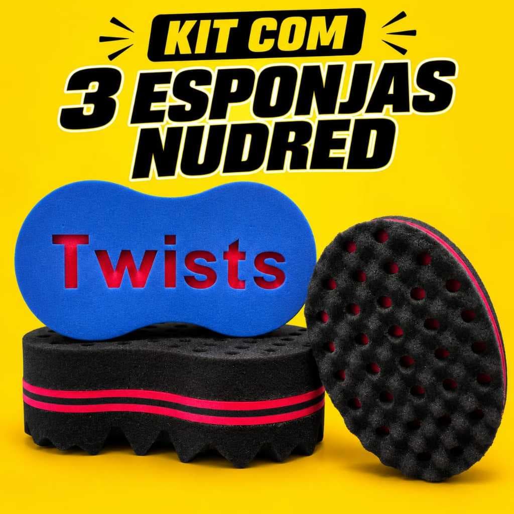 03 Esponja Nudred Dupla Face para Cachos - Resistente, Estilosa, Qualidade Garantida