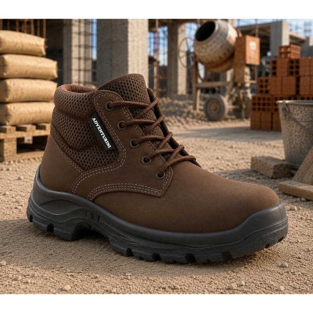 Bota Coturno Masculina de Segurança Adventure Trilha Trabalho Confortável Super Leve de Cano Médio Com Cadarço Ajustável