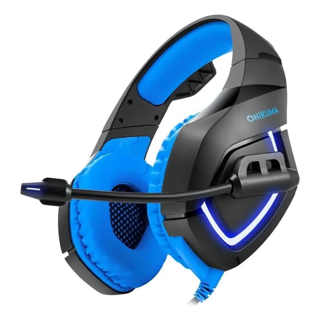 Fone Gamer Headset Plug P3 PC Xbox Xbox One Ps4 Led Qualidade Azul