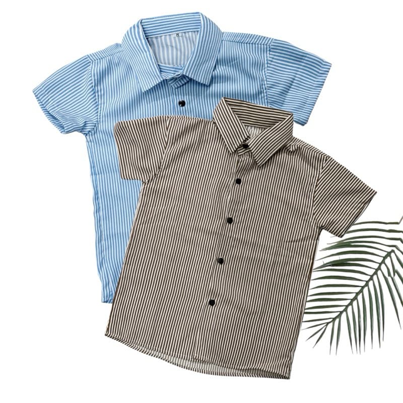 Camisa Social Menino Infantil Listrada Malha Viscose Juvenil