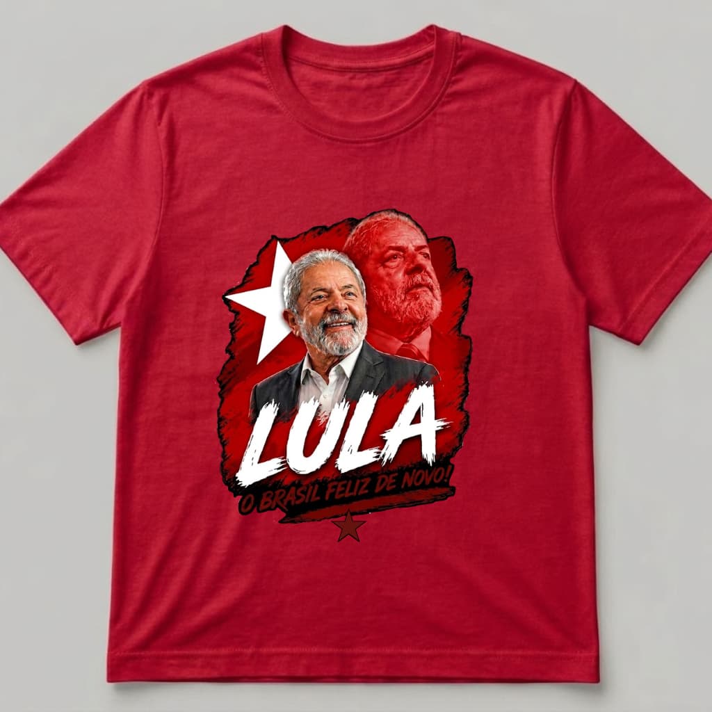 Camiseta Lula Presidente - Camisa Politico Lula Unissex 100% Algodão