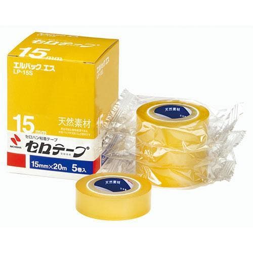 【Direct from Japan】Nichiban Small Roll, Refill Cellulose Tape Cellophane Adhesive Tape Cellophane 1.5cm (W), 20m (L) (LP-15S) 1 Rolls, 5 Rolls (1Box) Stationery Japan