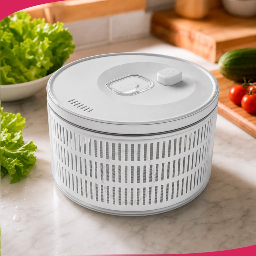 Secador de Salada 5,5L Organizador Centrifuga Geladeira Manual Folhas Giratório Acrílico Alface