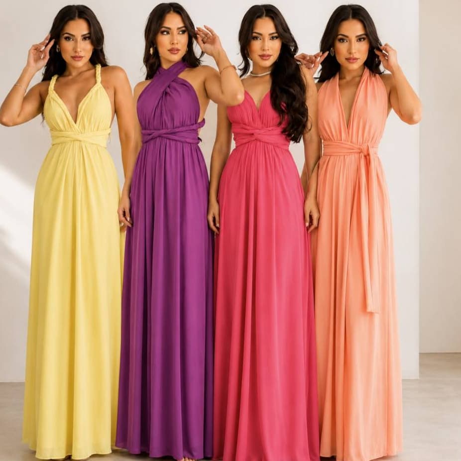 Vestido Feminino Varias Formas Longo Multiuso Noivas Madrinhas Vermelho