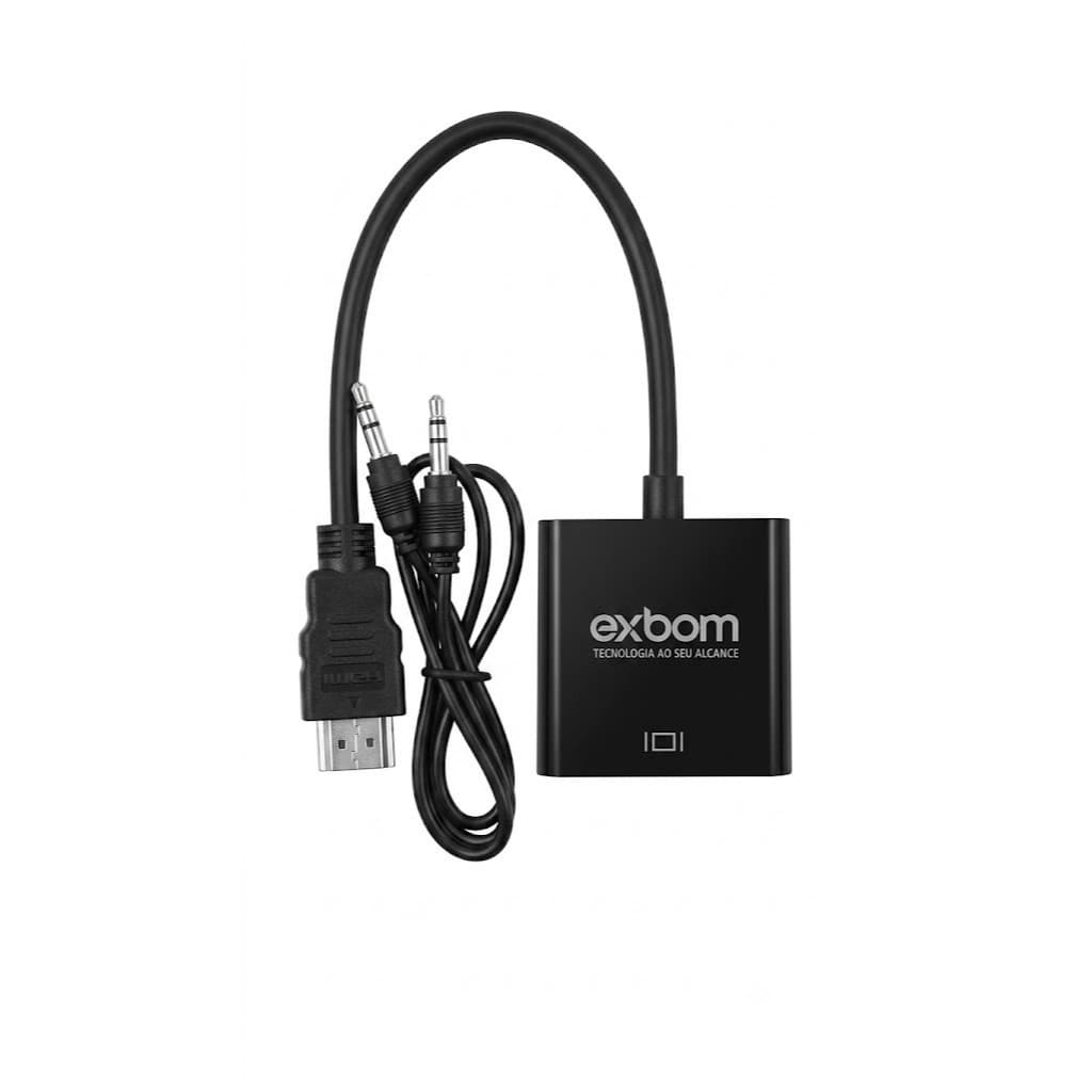 Hdmi - VGA . Conversor  Hdmi Para Vga Com Saída P2 Áudio