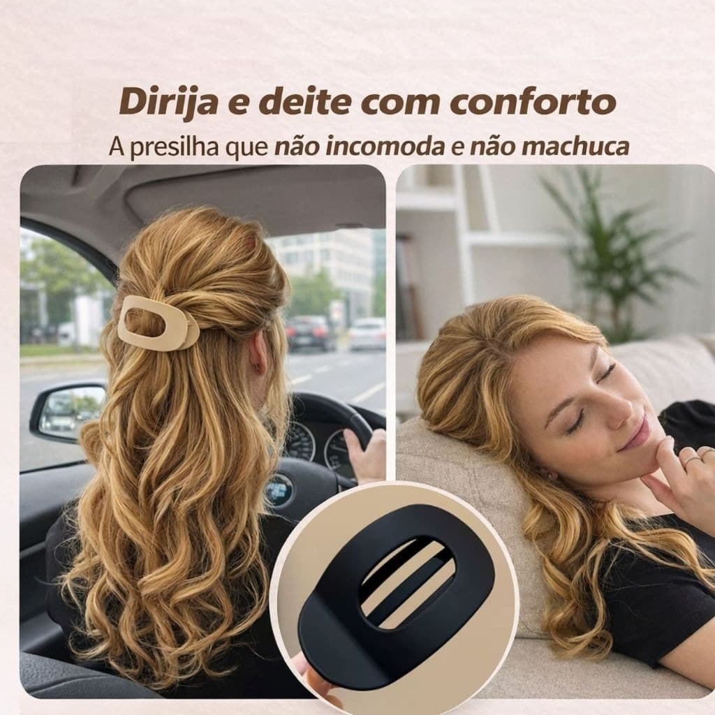 Presilha Piranha de Cabelo Oval Grande Prendedor Feminino Grampo para Coque Elegante