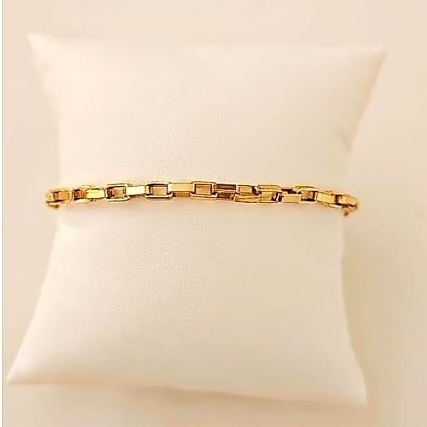Pulseira Elo Tijolinho Aço com Banho Duplo Verniz