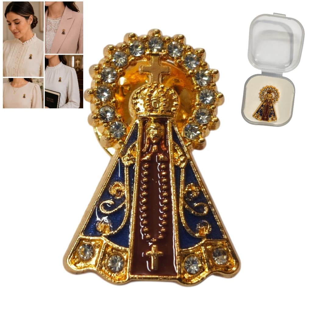 Broche Pin Adorno Religioso Nossa Senhora de Aparecida Padroeira do Brasil