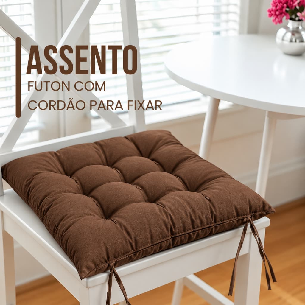 Kit Assento Futon 40x40 cm Oxford Colorido Almofada para cadeira ( Dois, quatro e seis Unidades)