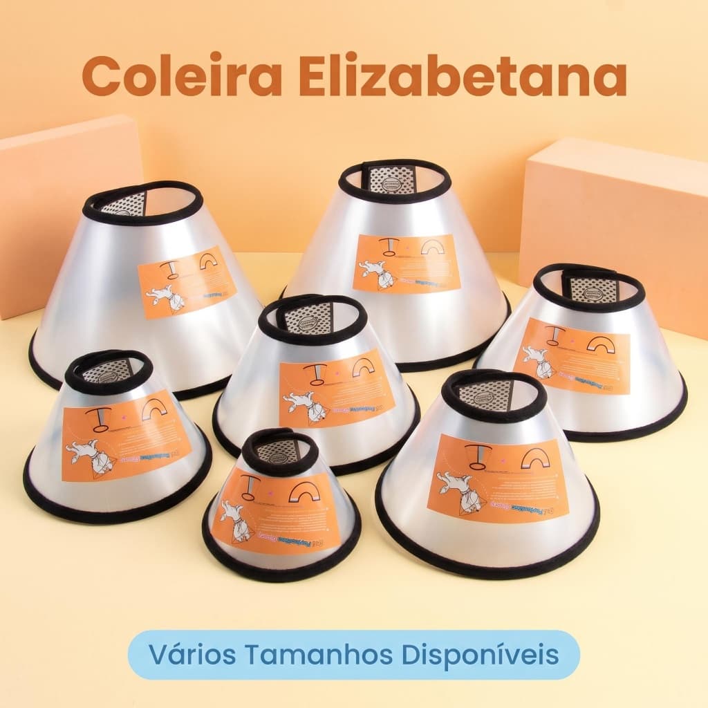 Colar Elizabetano Cirúrgico Premium Acessório Veterinário para Cães N1 até N7