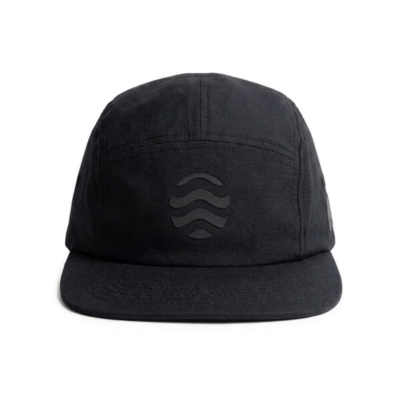 Boné Esportivo Flow 5 Panel Unissex Preto Aba Reta Leve Ajustável para Corrida e Treino