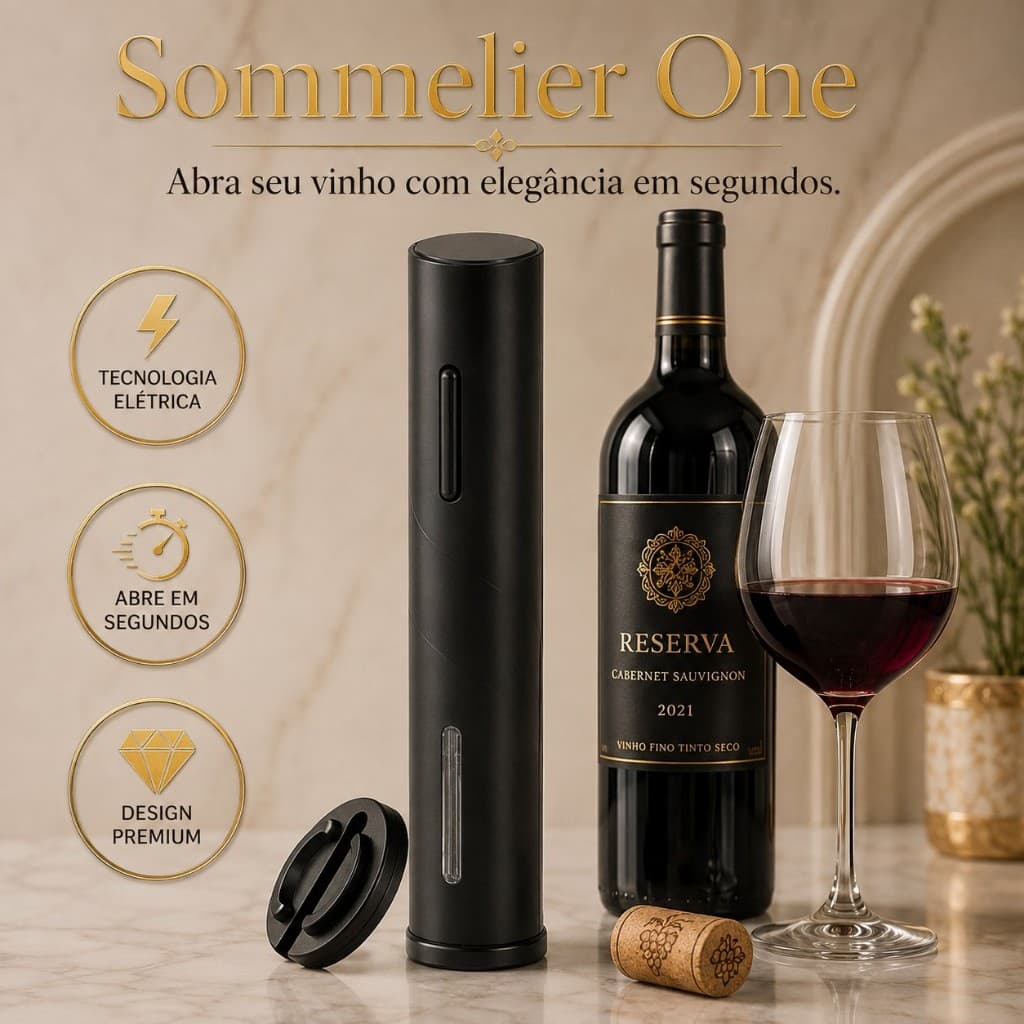 Abridor Vinho Automático Saca Rolhas Elétrico Prático Facil Uso Moderno