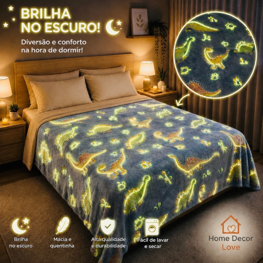 Manta Brilha no Escuro Microfibra 1,80 x 2,00 Mt