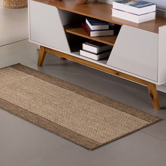 Tapete Passadeira Sisal 100x66cm Antiderrapante para Cozinha Corredor Lavanderia