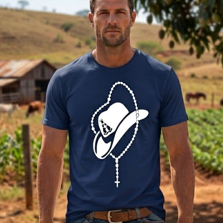 Camisa Camiseta Masculina Cavalgada Boaideiro Malha 100%