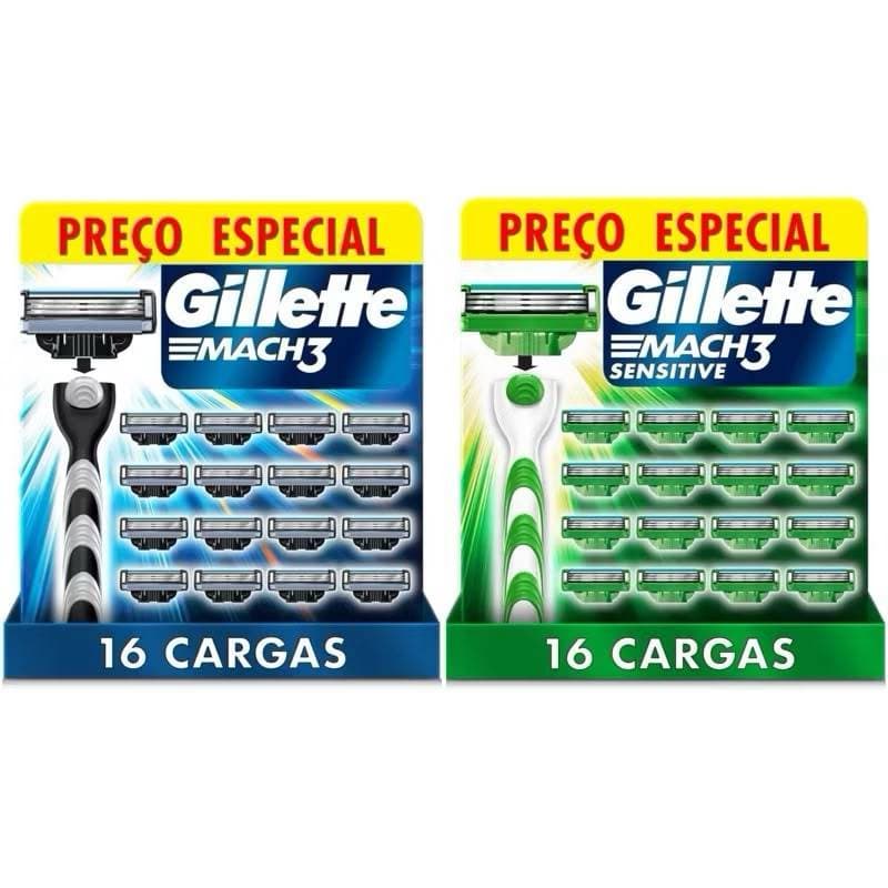 Carga Gillette Mach3 Original Refil Lâminas Para Aparelho de Barbear Masculino