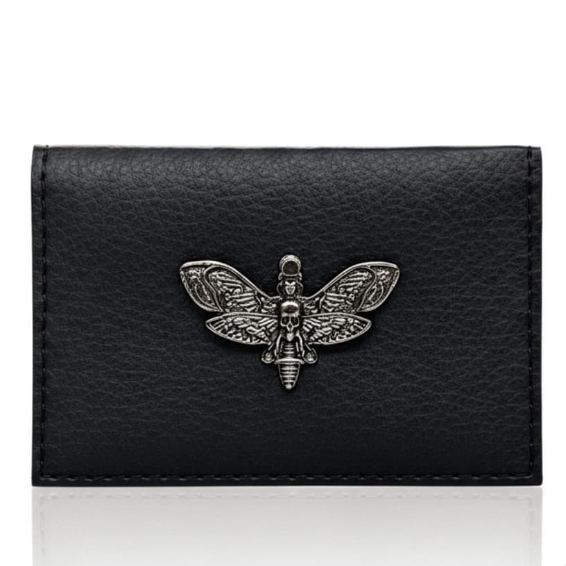 Carteira Gótica Mariposa Death Moth Porta Cartão CNH RG