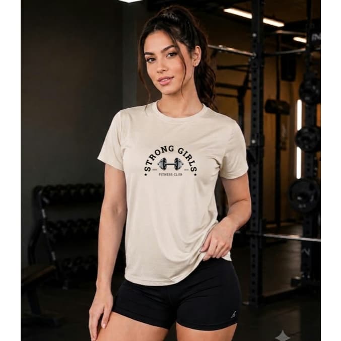 Camiseta Estampada Feminina Blusão T-Shirt 100% Algodão Gym Academia Treino Fitness Estilo Over Envio Imediato