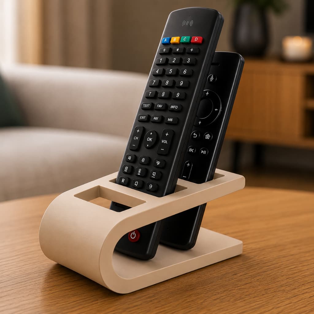Porta Controle Remoto 3 Compartimentos Organizador Para TV Ar Condicionado Home Rack Mesa Sala Quarto