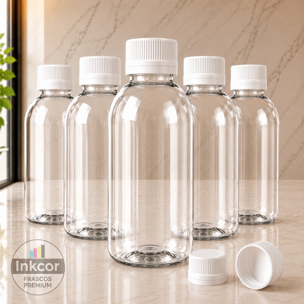 20 Frasco PET 60ml Transparente p/ Cosméticos Shampoo Creme Sabonete Líquido Lembrancinha Rosca 24