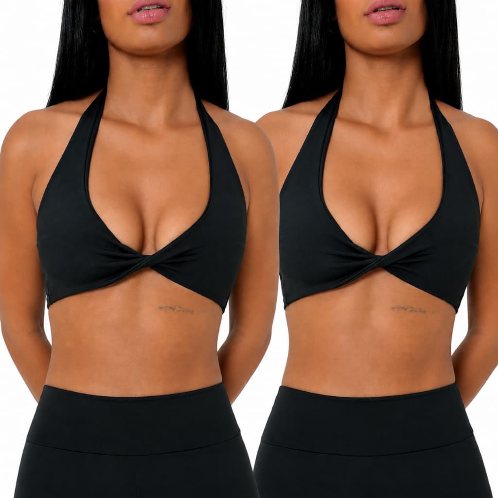 KIT 2 - Top Academia Com Decote Invertido - Zero Transparência - Suplex Power - Top Fitness Decotado Transpassado Frente