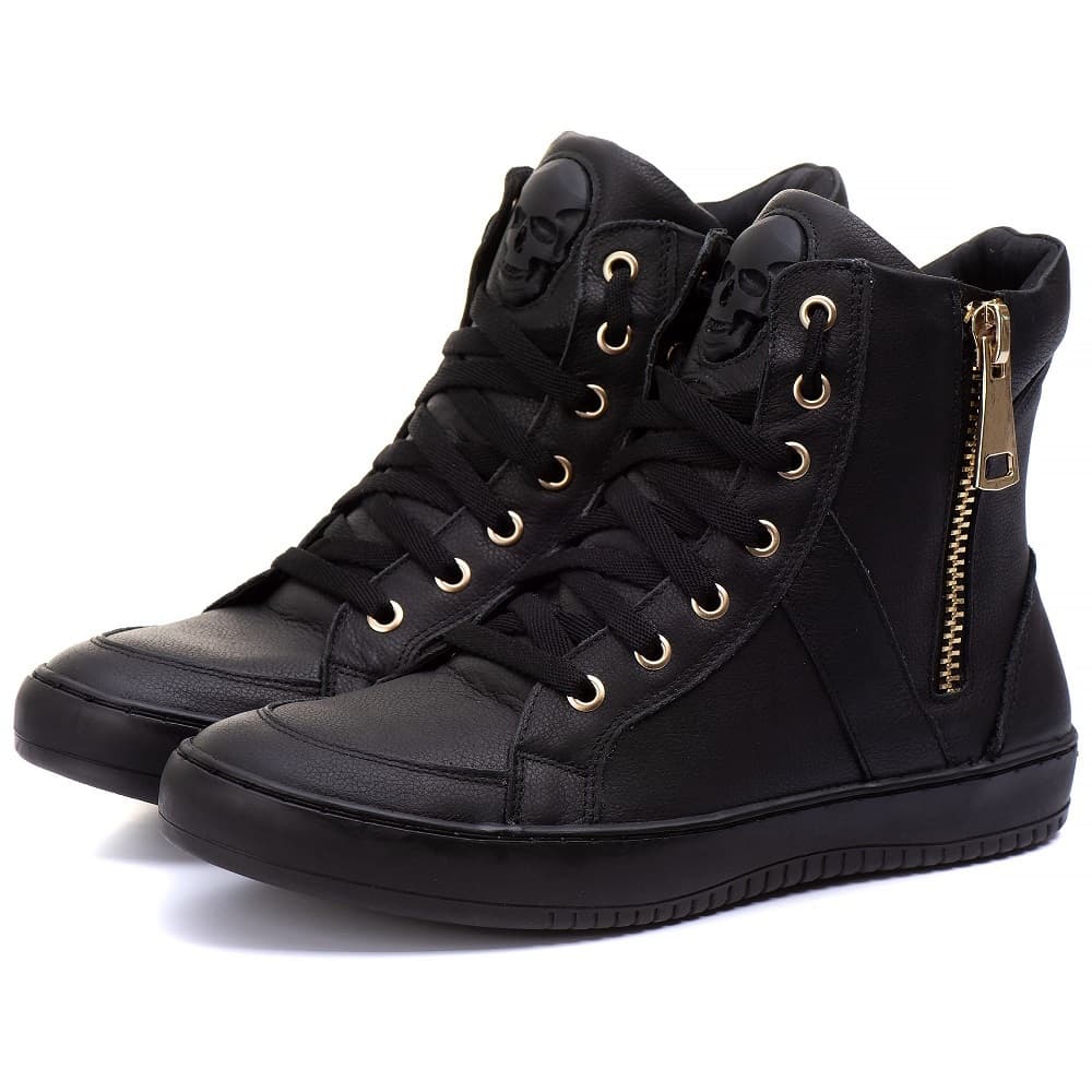 Tênis Sneaker Academia Fitness Em Couro
