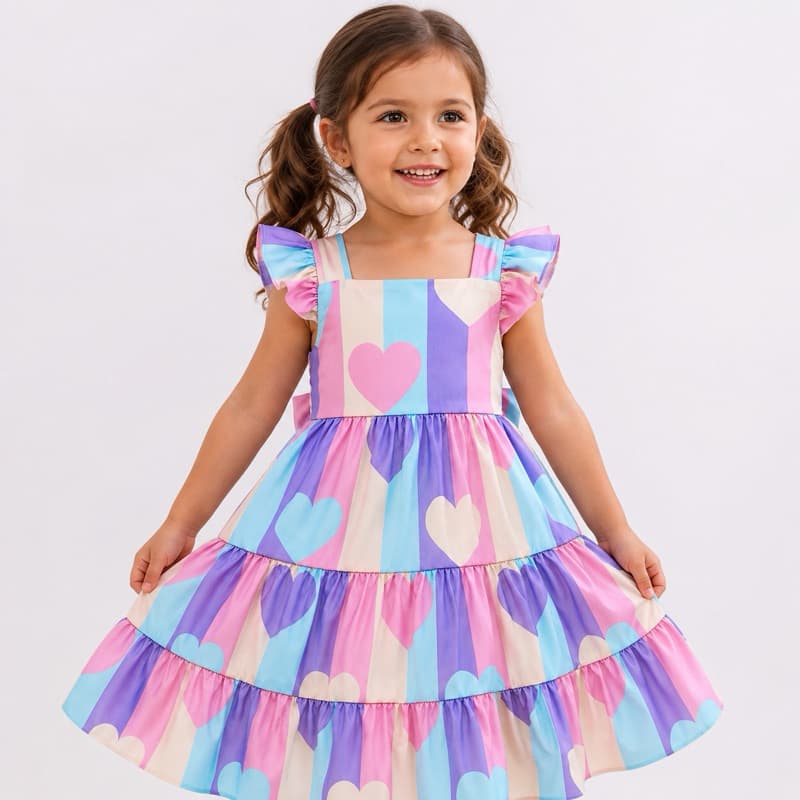 Vestido Infantil  Premium Menina de Alça com Babado Blogueirinha Luxo