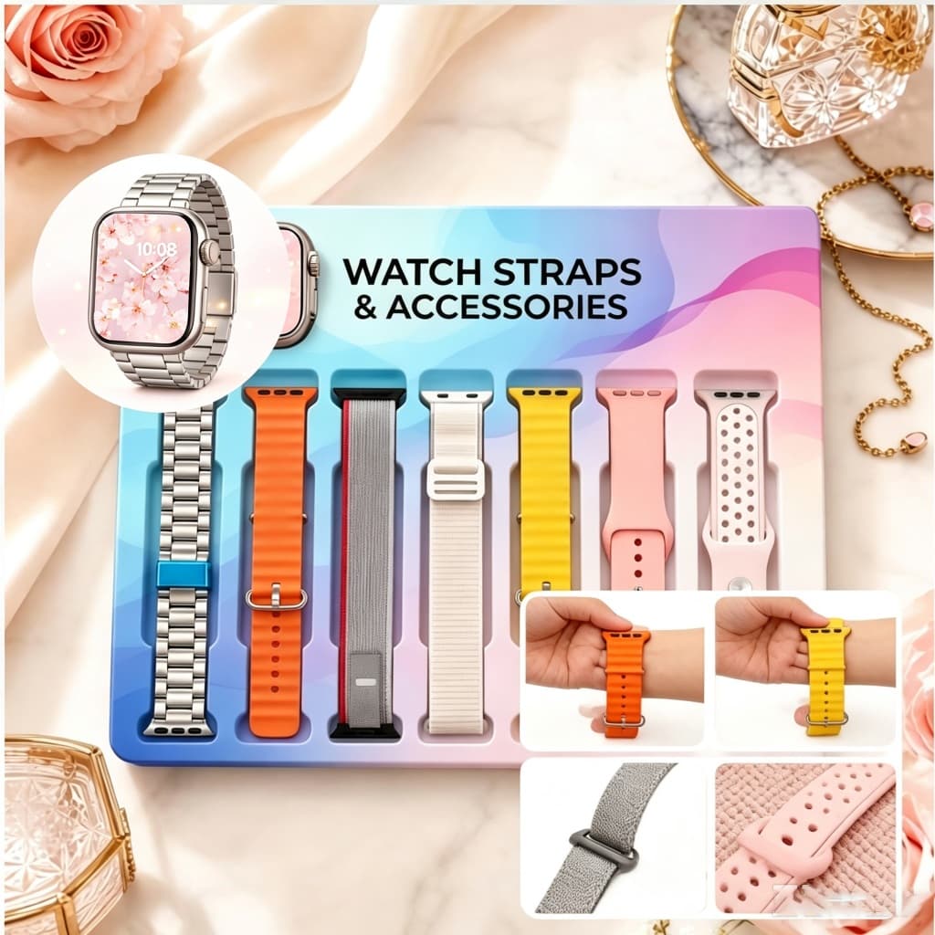 Smartwatch com 7 Alças 38/45/49mm Tela Touch Compatível Android ios