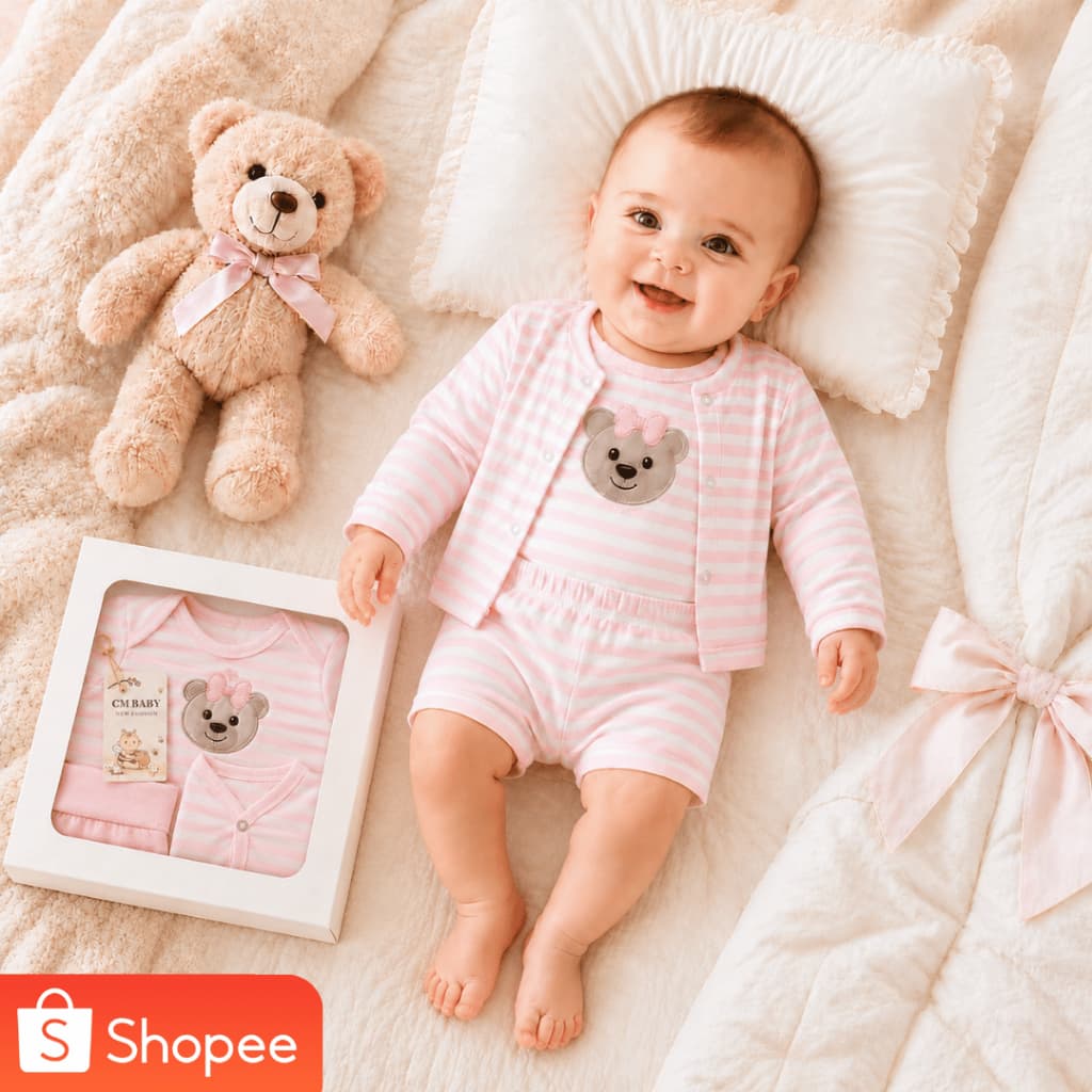 Kit Luxo Recém-Nascida Saída de Maternidade Ideal para Presente - Conjuntinho Feminino - CM BABY