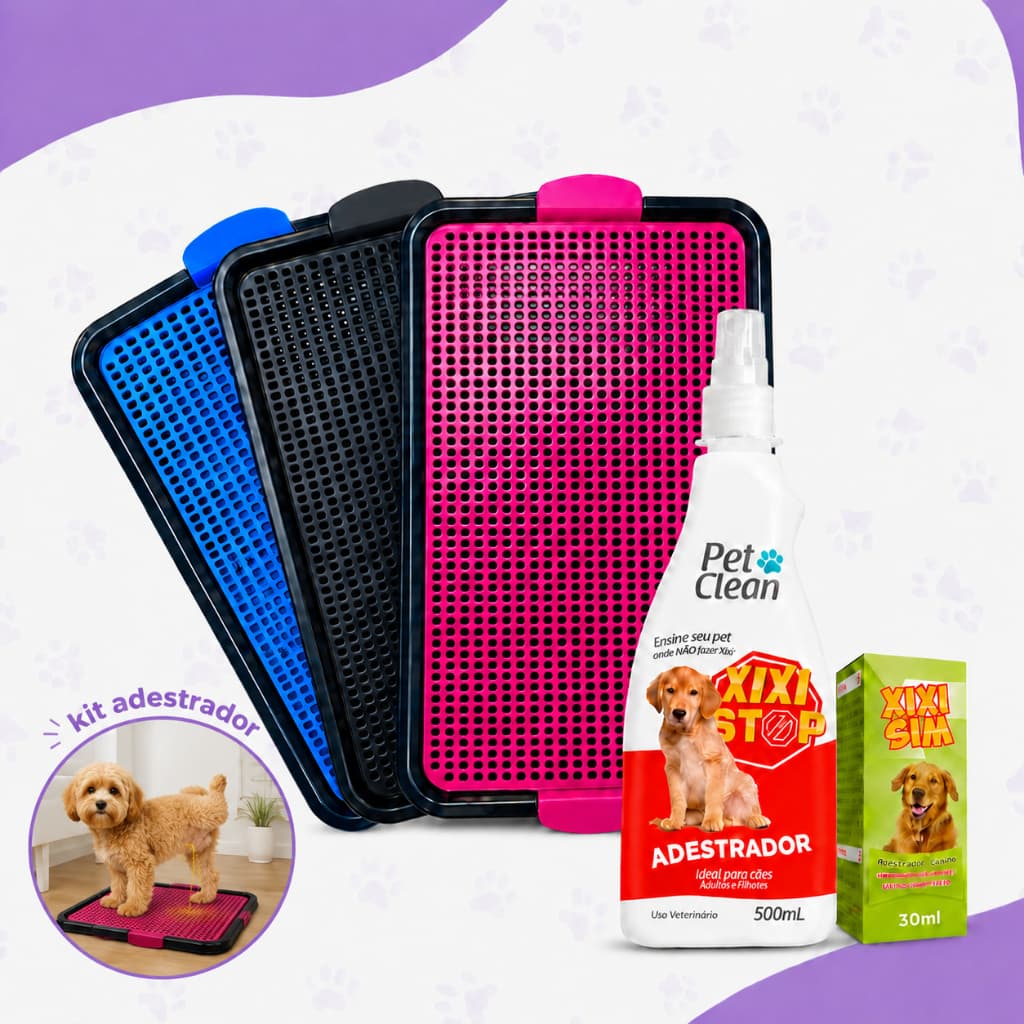 Kit Sanitário Tapete Higiênico Grande Para Cachorro e Educador Xixi Pode Xixi Stop Adestrador