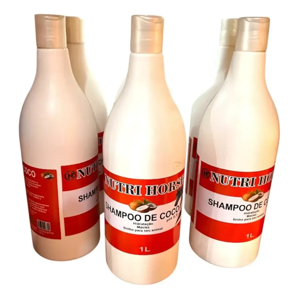 Kit 5 Shampoos De Coco Para Cavalo 1l Nutri Horse