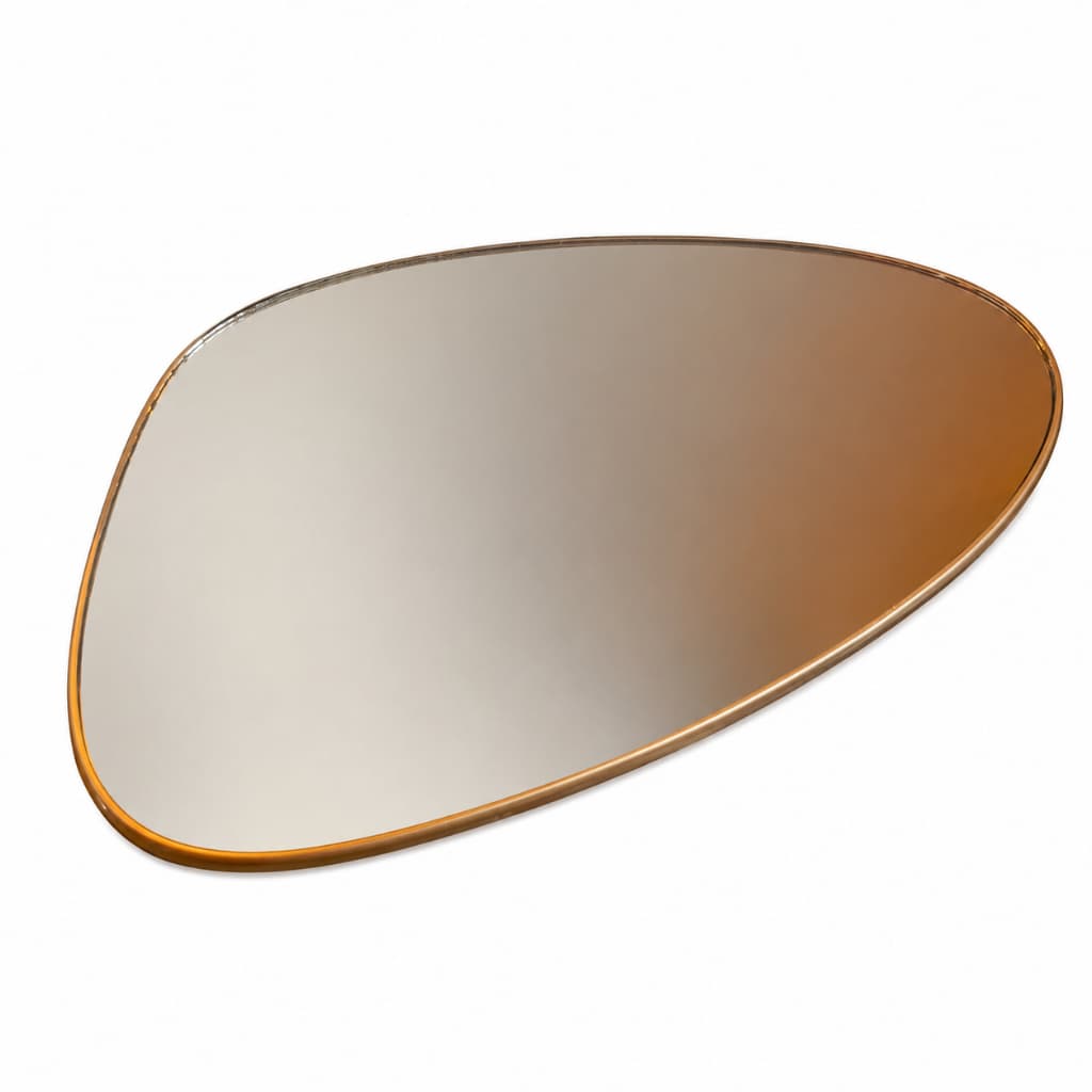 Bandeja Espelhada Orgânica Lyor Borda Dourada Decorativa Mesa Posta Aparador Lavabo Bar Frete Grátis