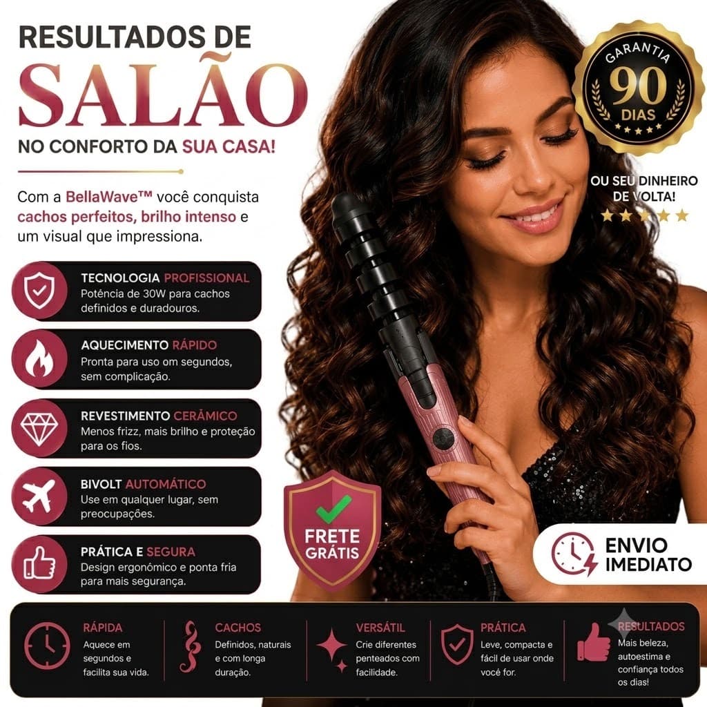 Modelador Cachos Profissional Bivolt 30W Tecnologia Avancada Sortido